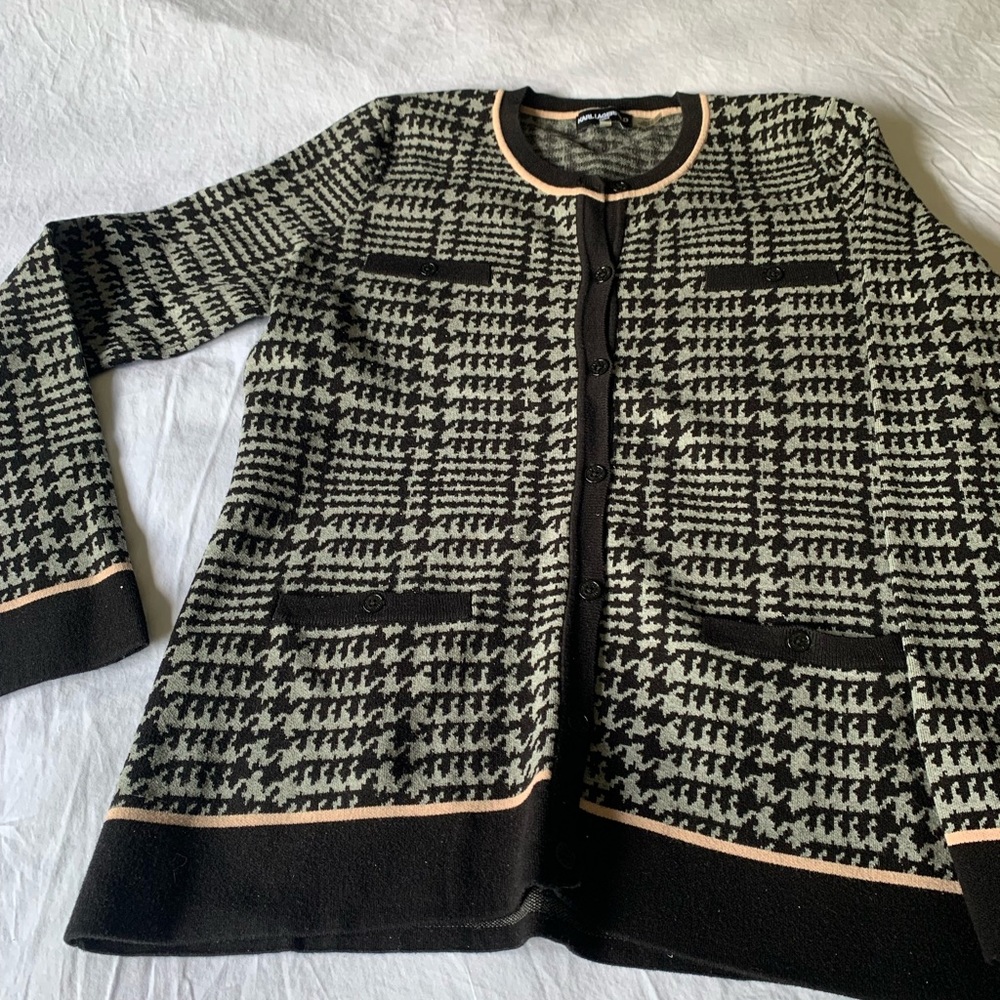 Karl Lagerfeld houndscloth pattern sweater
